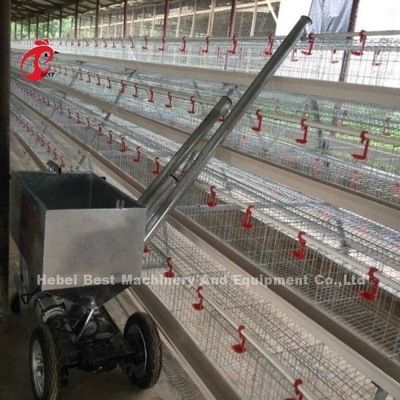 Trabajo de alimentación del carro del pollo automático para la jaula Doris Shi del pollo de 3 gradas o de 4 gradas