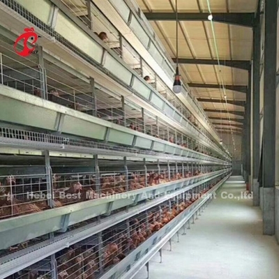 Sistema de jaula de aves de corral modular para granjas de capas de galvanizado de sumersión en caliente Batería de jaula de capacidad 96-200 Aves de arena